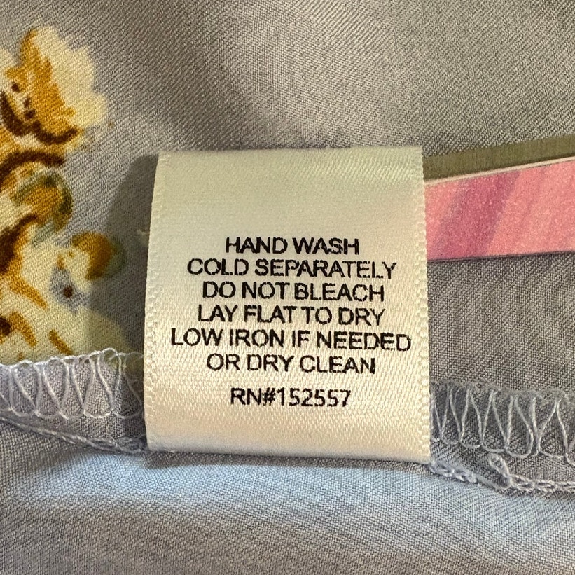 Isalis Nwt Powder Blue Kiran Floral Collared Long Sleeve Shirt Size M — image 7 of 7